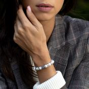 Howlite Women Name Bracelet With Nano Bible [Sterling Silver]