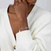 Paperclip Style Hypnos Evil Eye Bracelet