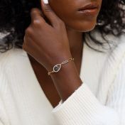 Paperclip Style Hypnos Evil Eye Bracelet [18k Gold Plated]