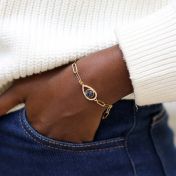 Paperclip Style Hypnos Evil Eye Bracelet [18k Gold Plated]