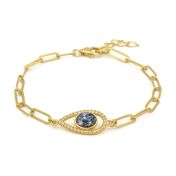 Paperclip Style Hypnos Evil Eye Bracelet [18k Gold Plated]