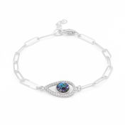 Paperclip Style Hypnos Evil Eye Bracelet