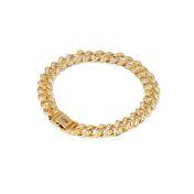Iced Cuban Link Chain Initials Bracelet - 18K Gold Vermeil