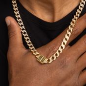 Iced Cuban Link Chain with Names - 18K Gold Plated
