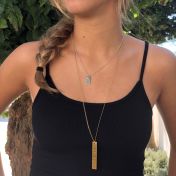 Classic Bar Initial Necklace - Silver Plated