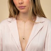 Lariat Infinity Diamond Necklace with Nano Bible [18K Gold Plated]