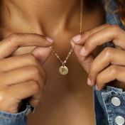 Classic Round Initial Necklace [18k Gold Plated]