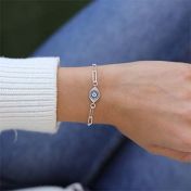Paperclip Style Hera Evil Eye Bracelet