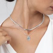 Classic Tag Initials Necklace [Sterling Silver]
