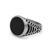 Kingsnake Onyx Men Ring - Sterling Silver