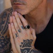 Kingsnake Onyx Men Ring - Sterling Silver