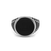 Kingsnake Onyx Men Ring - Sterling Silver