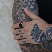 Kingsnake Onyx Men Ring - Sterling Silver