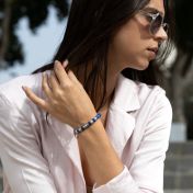 Family Tree Women Name Bracelet With Lapis Lazuli Stones [Sterling Silver]