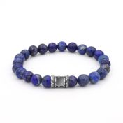 Lapis Lazuli Men Bracelet with Nano Bible 