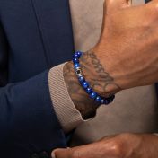 Lapis Lazuli Men Bracelet with Nano Bible 