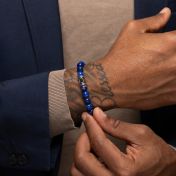 Lapis Lazuli Men Bracelet with Nano Bible 