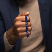 Lapis Lazuli Men Bracelet with Nano Bible 
