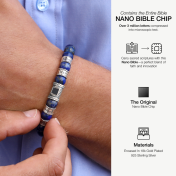 Lapis Lazuli Men Name Bracelet with Nano Bible 