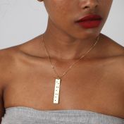 Name and Braille Symmetry Engraved Necklace