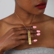 Name and Braille Symmetry Engraved Necklace