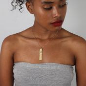 Name and Braille Symmetry Engraved Necklace