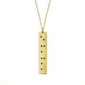 Name and Braille Symmetry Engraved Necklace