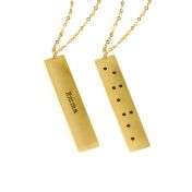 Name and Braille Symmetry Engraved Necklace