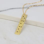 Name and Braille Symmetry Engraved Necklace