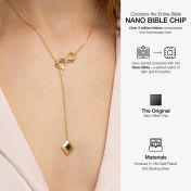 Lariat Infinity Diamond Necklace with Nano Bible [18K Gold Plated]