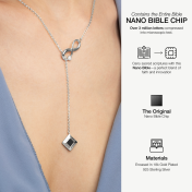Lariat Infinity Diamond Necklace with Nano Bible [Sterling Silver]