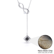 Lariat Infinity Diamond Necklace with Nano Bible [Sterling Silver]
