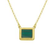 Touch of Nature Malachite Necklace - Horizontal [18K Gold Plated]