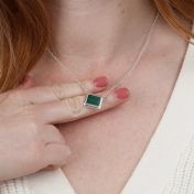 Touch of Nature Malachite Necklace - Horizontal [Sterling Silver]