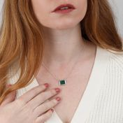 Touch of Nature Malachite Necklace - Horizontal [Sterling Silver]