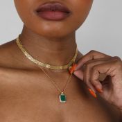 Touch of Nature Malachite Necklace [18K Gold Plated]