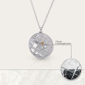 Precious Spot Map Necklace [14 Karat White Gold]