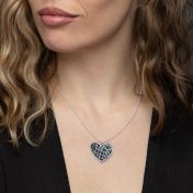 Heart Silhouette Map Necklace [Sterling Silver]