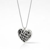 Heart Silhouette Map Necklace [Sterling Silver]