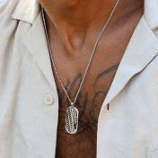 Classic Map Tag Necklace - Sterling Silver