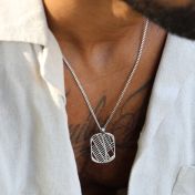 Classic Map Tag Necklace - Sterling Silver