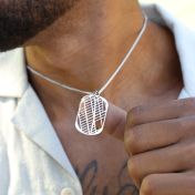 Classic Map Tag Necklace - Sterling Silver
