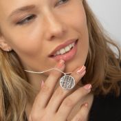 Precious Spot Map Necklace [14 Karat White Gold]