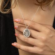 Precious Spot Map Necklace [14 Karat White Gold]