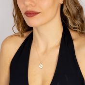 Memories Circle Map Necklace [14 Karat Gold]