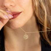 Memories Circle Map Necklace [14 Karat Gold]
