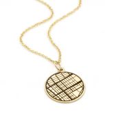 Memories Circle Map Necklace [14 Karat Gold]