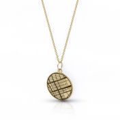 Memories Circle Map Necklace [14 Karat Gold]