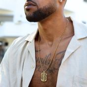 Map Tag Necklace For Men - 18K Gold Vermeil