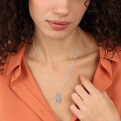Small Map Tag Silhouette Necklace [Sterling Silver]